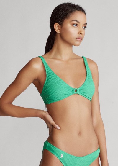 Top Bikini Polo Ralph Lauren Mujer Verdes - O-Ring Bralette - MOEGR1308